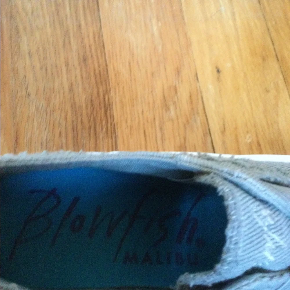 Blowfish gray slip ons